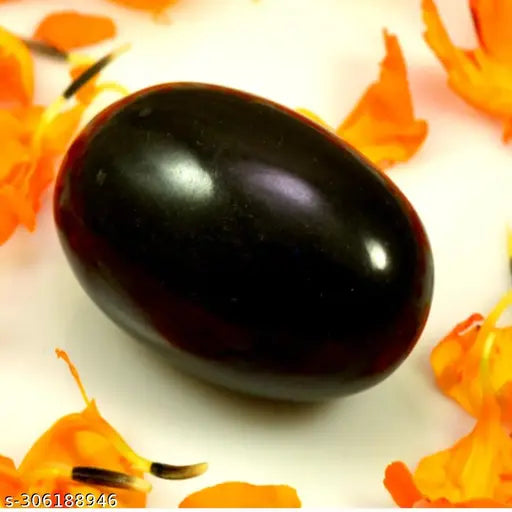Original black marble Shaligram for Lord Vishnu Puja, Chaturbahu style, 1.5x2 inches