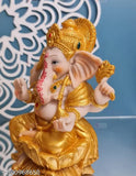 Golden Ganesh idol, eco-resin, Hindu God decor, bring prosperity and good luck at home