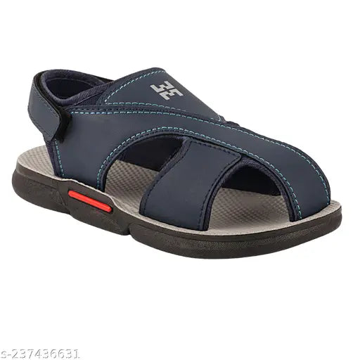 Maybachblue sporty children's waterproof flip-flop sandal with Velcro closure, outdoor wear, casual style