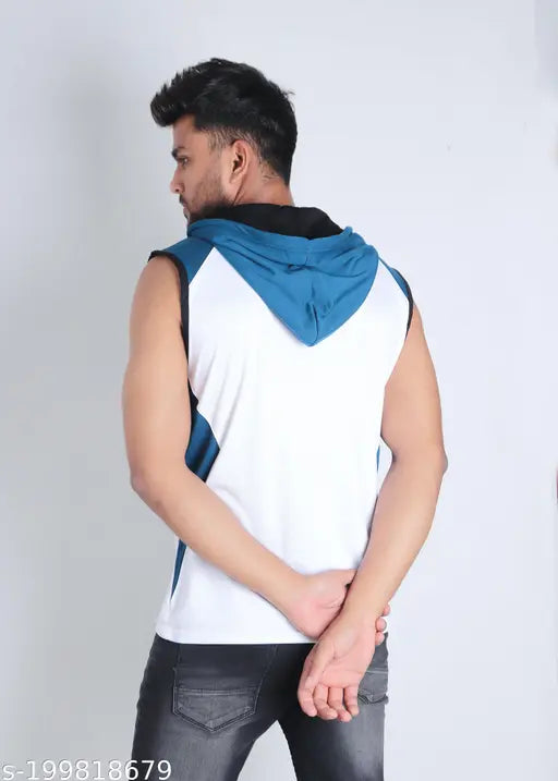 Shiv with trishul polycotton sleeveless t-shirt, Indian mythology printed design on round neck tee