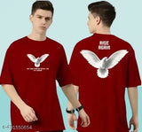 Stylish round neck printed cotton t-shirt combo for men, short sleeves, vibrant design. (M: 38in chest, 27in length; L: 40in chest, 28in length; XL: 42in chest, 29in length) Indian brand bestseller