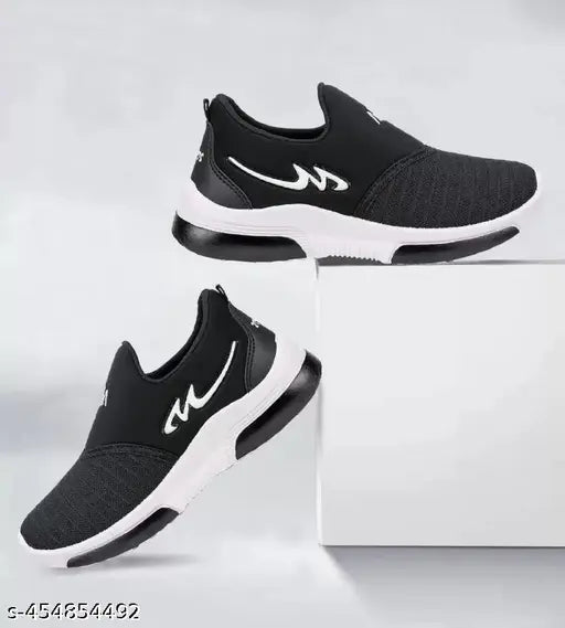 Lightweight durable synthetic sneakers for kids, print net design, slip-ons ideal for parks and casual wear