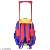 Multicolor polyester net kids' school & travel trolley bag (16in), waterproof, free size, Indian-made elephant design