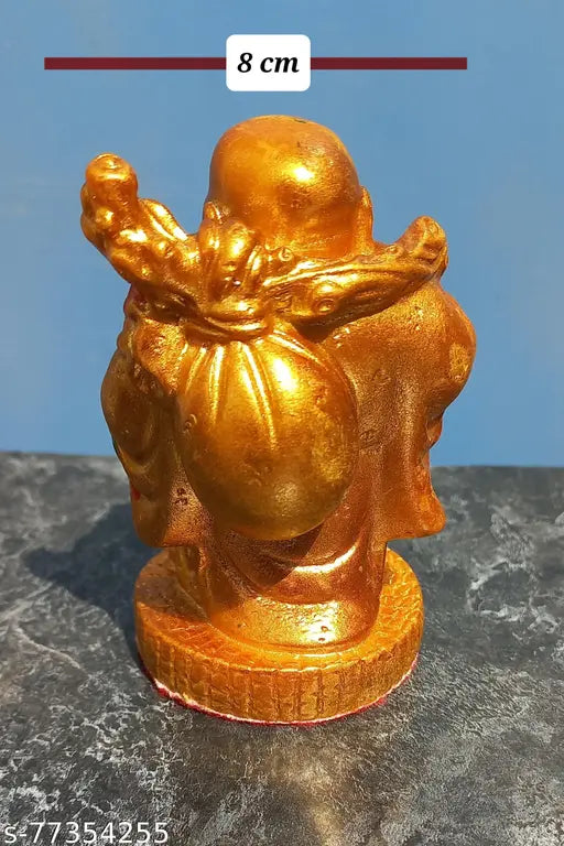 Unbreakable plastic Laughing Buddha statue, 7cm x 10cm x 8cm, symbol of wealth and prosperity, home decor or gift