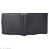 Solid black top-grain leather men's wallet with pen combo, RFID protected, 2 compartments, 4 card slots, and coin pocket. Ideal for gifting on various occasions
