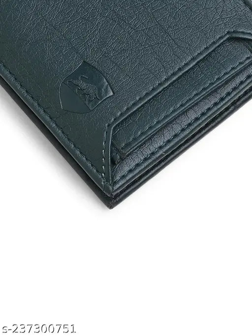 Tan faux leather wallet, 8 card slots, travel-friendly men's casual evening/party accessory