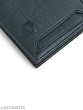 Tan faux leather wallet, 8 card slots, travel-friendly men's casual evening/party accessory