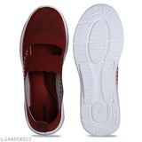 Maroon textile slip-on sneakers, lightweight & breathable for daily wear & home washable