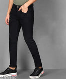 Black denim slim fit jeans for men by Creatywitty - size 28/30/32, India origin