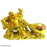 Resin Laughing Buddha pot-drag figure, contemporary design, ideal shelf or tabletop decoration