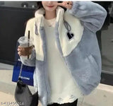 Wool colorblocked waistcoat, urbane glamorous long-sleeved jacket for women. Fits sizes S & M