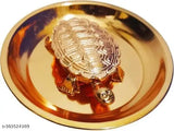 Gold-plated brass fengshui tortoise decor for home or office, 1" tall spiritual figurine