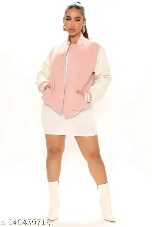 Comfy cotton jacket in solid color with block-coloured print motif, perfect for casual or outdoor activities