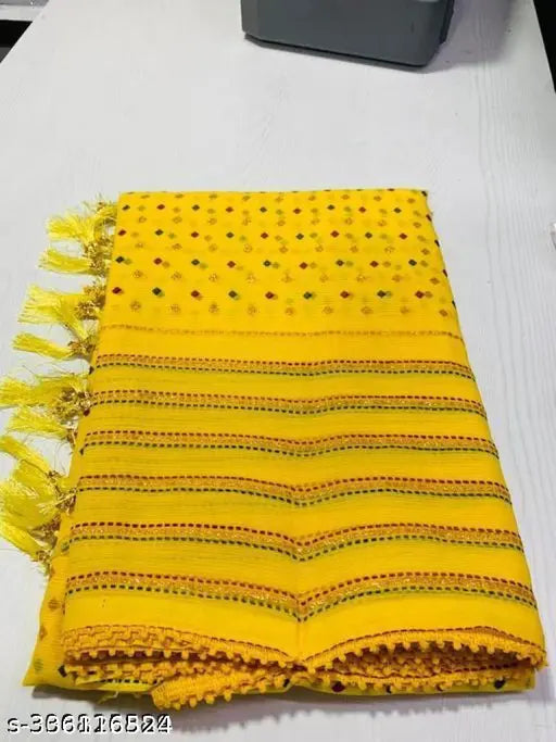 Fancy chiffon saree in free size, printed pattern from VC, India
