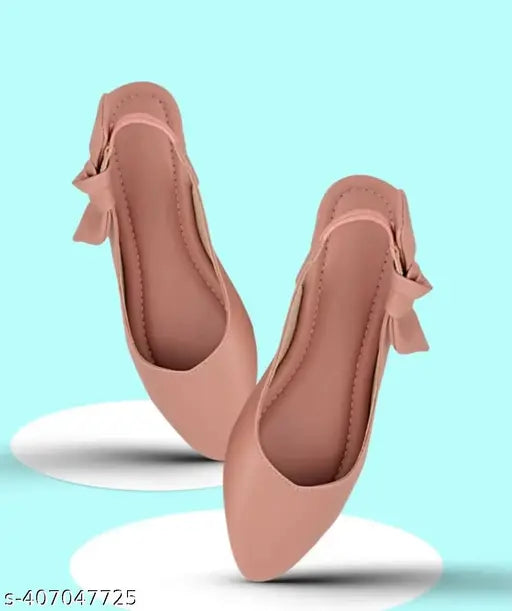 Pink synthetic slip-on ballet flats for women by MAHI & LOOKS (India)