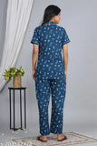 Women's cotton nightsuit set, printed multi-color sleepwear with short sleeves, available in sizes S-XXL, made in India, finest quality cotton for comfort and glamour