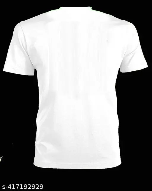 Lycra short-sleeve printed net NISHAD TSHIRT, white round neck style, India origin