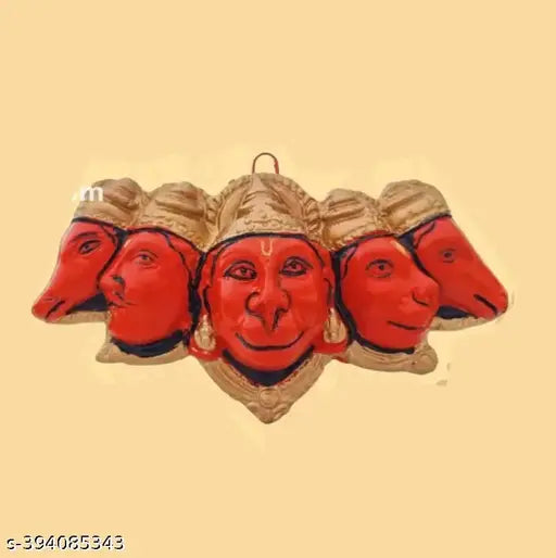Resin Panchmukhi Hanumanji statue, 7x4x2 inches, Indian handcrafted decorative showpiece for pooja room, protection from evil eye