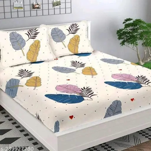 Soft, printed Glace cotton bedsheets (36x72) for single bed - set of 2 with 2 pillow covers. Ideal for summer and adult use