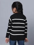Kvetoo Kids high black acrylic sweater, solid design for winter wear for boys