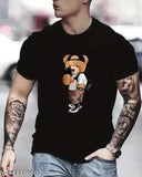Printed cotton teddy bear toy, short sleeves design, great for children's playtime
