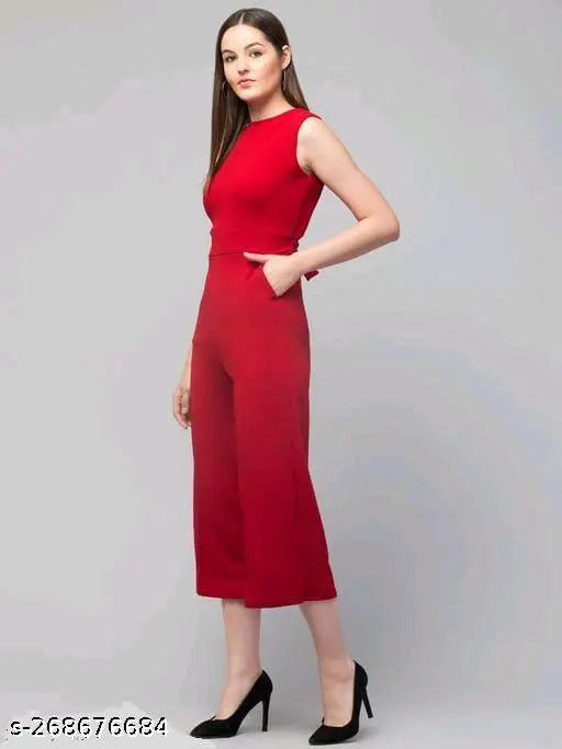 Black cotton blend pleated jumpsuit for women, sleeveless and stylish western wear for summer