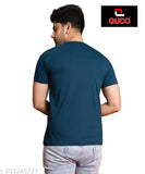Indian cotton men's casual round neck printed t-shirt with short sleeves, 'Quco' brand