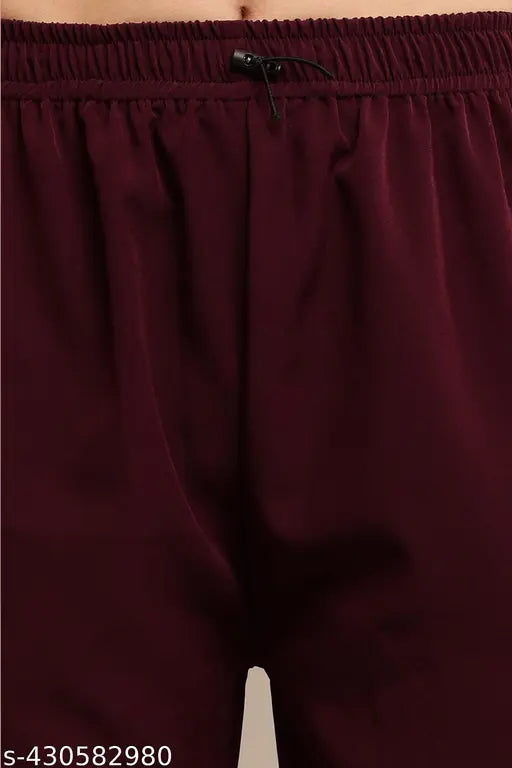 Women's maroon leggings, elastic waistband