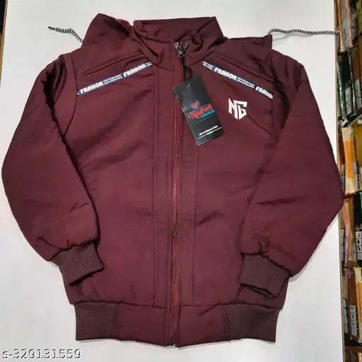 The image depicts a dark red special TPU jacket, specifically designed for kids