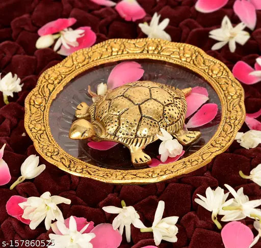 Metal oxide tortoise decorative plate, Feng Shui showpiece for long life and stability, 13.5cmx7cmx13.5cm