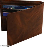 Classic World PU Leather Wallet - Solid, lightweight, faux leather men's wallet with 2 zip compartments for daily use, ideal gift