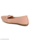 Synthetic leather ballerinas in pink, trendy slip-on footwear for casual outings - made in India (IND sizes: 4, 5, 6, 7, 8)