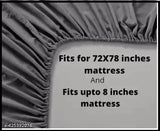 Glace cotton fitted double bedsheet, 2 pillow covers (78 X 72), superfine quality, ideal for adults in summer seasons. Made in India