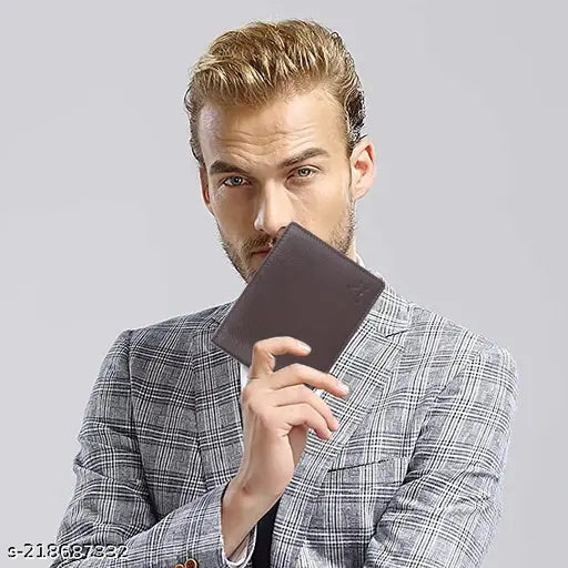 Genuine leather, RFID-protected men's wallet & pen combo - Elevate your style with a sleek gift for men, crafted in India