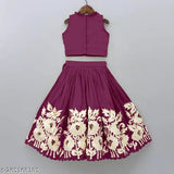 Georgette fabric ethnic wear embroidered lehenga choli for kids 2-8 years, vibrant Indian style on display