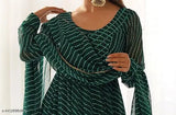 Georgette printed Anarkali gown with dupatta, traditional Indian fashion for women S-50" to XXL-53