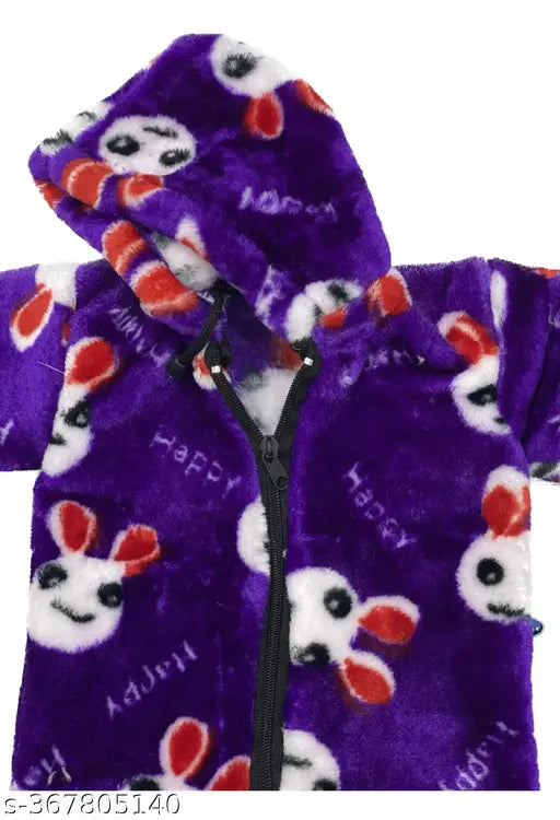 Silk blend sleeveless unisex baby sweater combo (top, bottom, hoodies) - lightweight, self-design net, fur interior, versatile sizes from 0-1 years, made in India