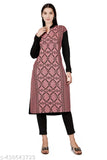 Woolen long kurta, magenta, women's