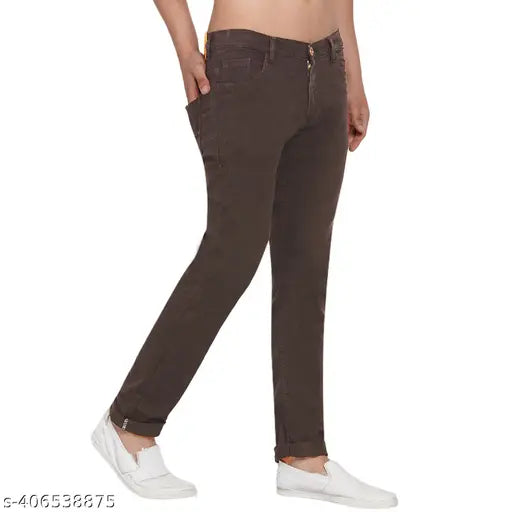 DAIS Men's Coffee Stretchable Slim Fit Jeans - Comfortable cotton blend for a perfect fit, durable and versatile