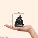 Black glass incense holder with 100 backflow cones, designed for Shiv pooja or shivratri celebration