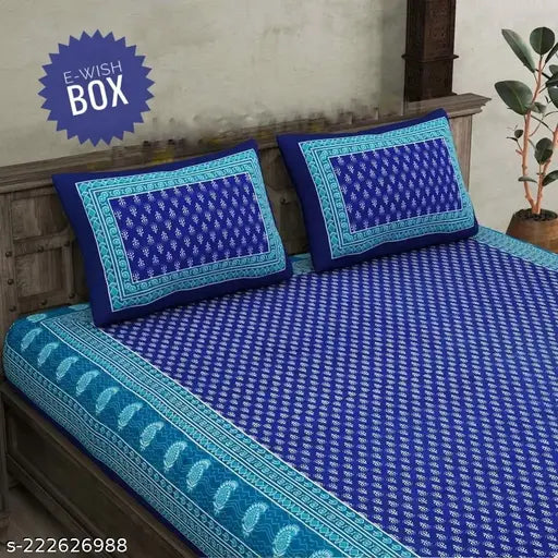 Pure cotton queen/double size bedsheets, 100x90, superfine ethnic motifs, 110 thread count, adult use, India origin