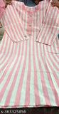 Striped three-quarter sleeve cotton kurtis in pink and green, combo pack for women's fashion, new design from India