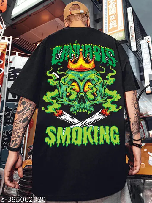 Cotton blend black oversized graphic printed Benny Brooks men's T-shirt pack of 2, featuring a relaxed fit and cool design