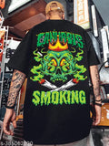 Cotton blend black oversized graphic printed Benny Brooks men's T-shirt pack of 2, featuring a relaxed fit and cool design