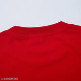 Coffee First Red Unisex Oversized Cotton Blend T-shirt with printed net design, perfect casual wear