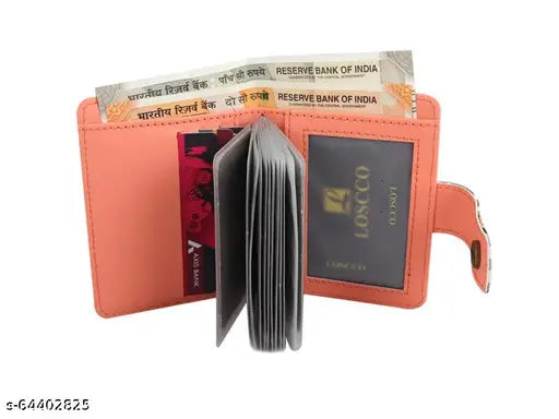 Blue faux leather wallet with batwa print, 3-card slot and 16-card lift, free size