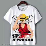 Printed LUFFY ANIMI half sleeve t-shirt for men in polycotton, casual and comfortable fit