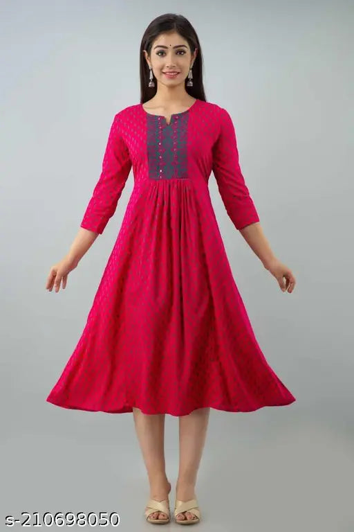 Women's red Anarkali kurti