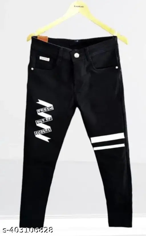 Solid denim men's jeans - casual glamorous fit, size 28x36 from India