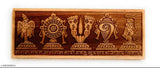 Vintage wooden Vrindavan Shopi Garud Shank Chakra plate, 6 inches, home temple idols & figurines